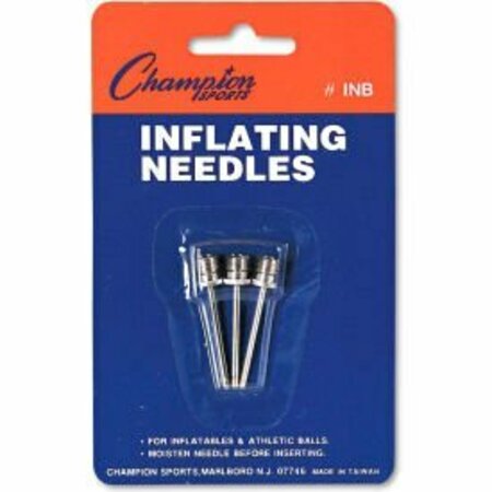 CHAMPION SPORTS NICKEL-PLATED INFLATING NEEDLES FOR ELECTRIC INFLATING PUMP, 3PK INB